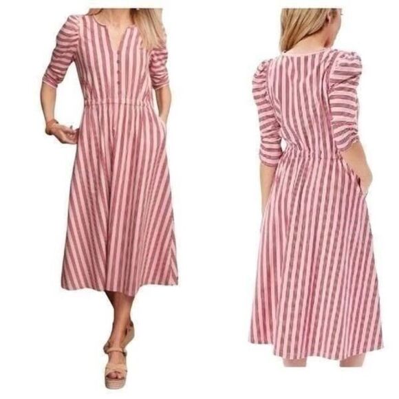 NWT Matilda Jane Heart to Heart Striped Midi Dress Large - Picture 1 of 7